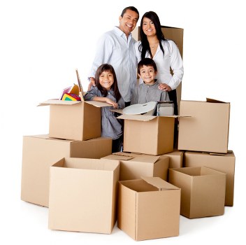 Professional movers loading household items during a Queensbury removal